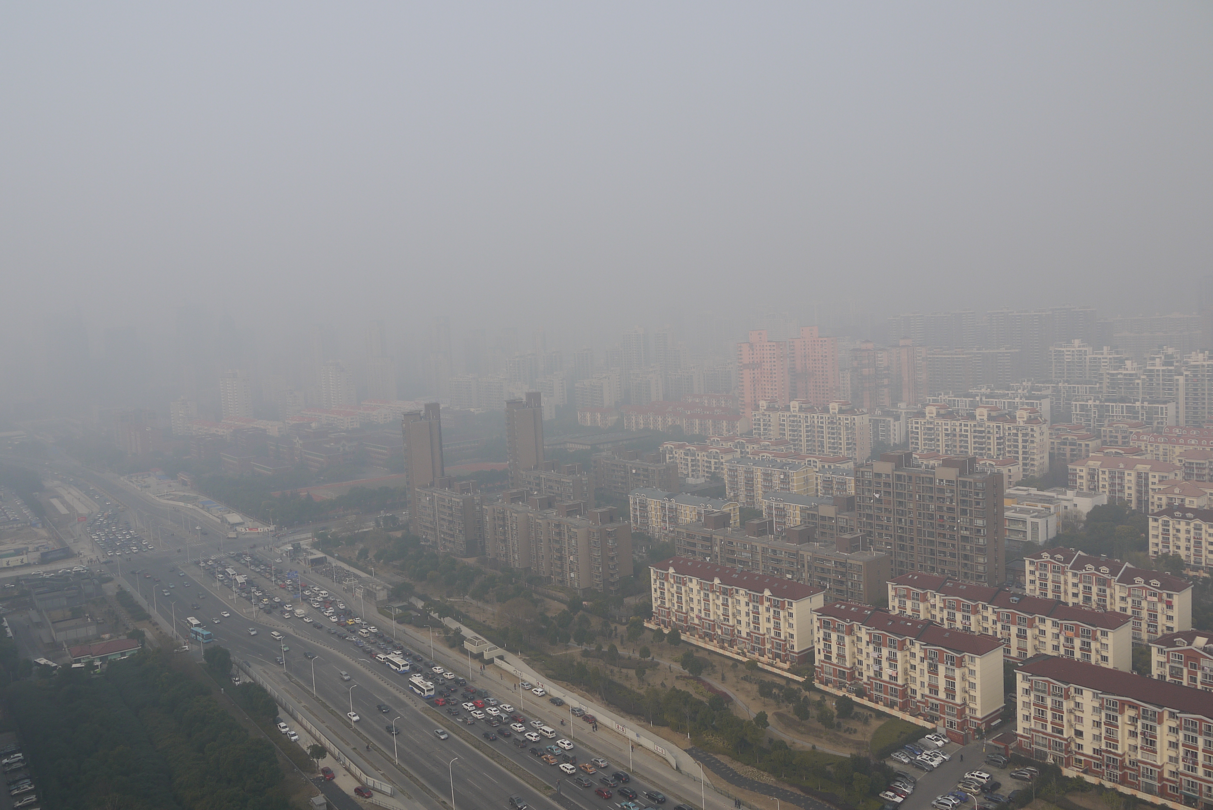 From Dr Non Shanghai apartment window when red alert told people not to leave home and close windows